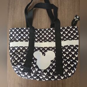 Disney Black and White Mickey Mouse Tote Very Clean Vacation Zip Top Cruise